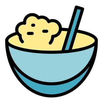 Chocolate bowl icon vector flat 스톡 일러스트