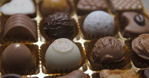 Chocolate box close up studio Stock Footage 242123918