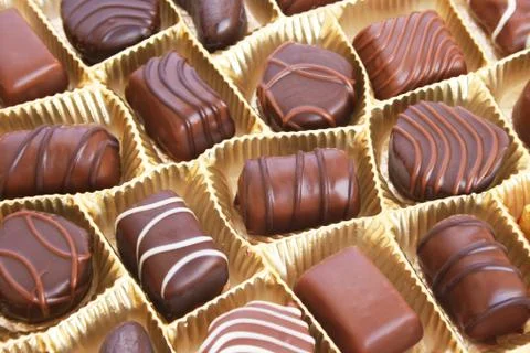 Chocolate in box Stock Photos