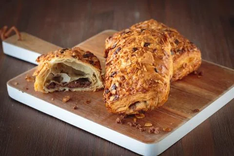 Chocolate bread croissant Stock Photos