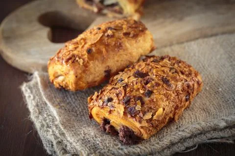 Chocolate bread croissant Foto stock