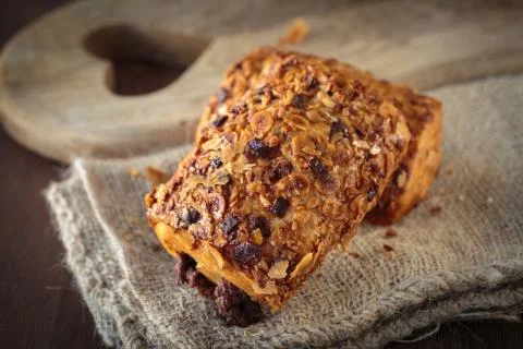 Chocolate bread croissant Stockfoto's