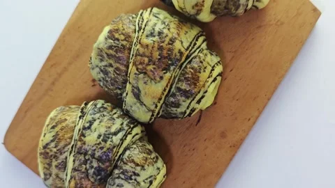 Chocolate bread on display Stock Footage 345942950
