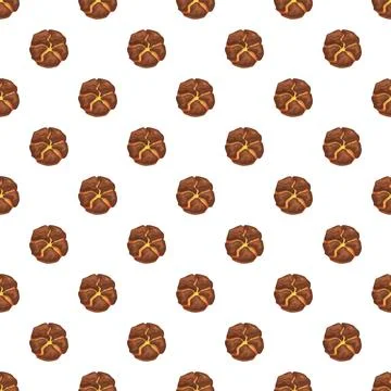 Chocolate bread pastry dessert seamless repeating pattern イラスト素材