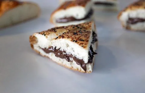 Chocolate bread slice Stock Photos