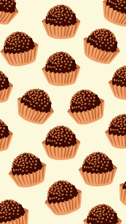 Chocolate Brigadeiro Candy Pattern Background Seamless Sweet Confection Text 動画素材 336696372