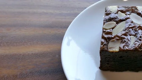 Chocolate brownie cake Stock Footage 82620875