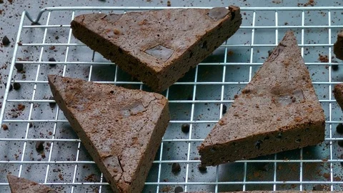 Chocolate brownie cake Stock Footage 83008699