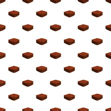 Chocolate brownie squares forming seamless food pattern Stock Illustration