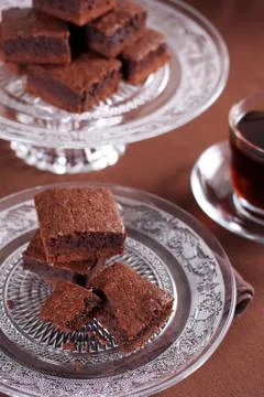 Chocolate brownies Stock Photos