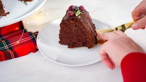 Chocolate bundt cake Stock Photos