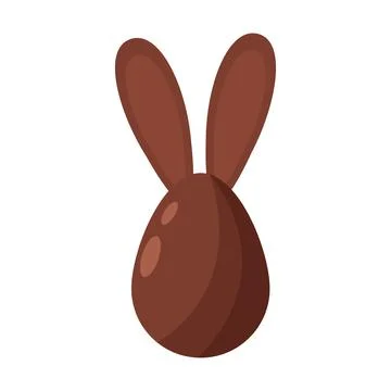 Chocolate bunny Easter egg. Sweet holiday symbol. Stock Illustration