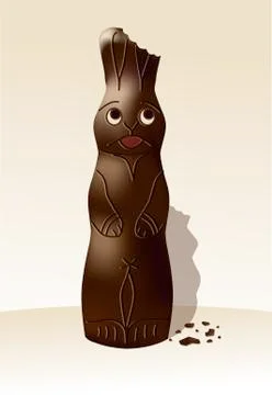 Chocolate bunny figure easter snacking sweets holidays Illustrazione stock