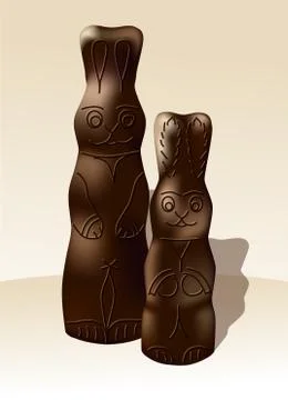 Chocolate bunny figure easter snacking sweets holidays Illustrazione stock