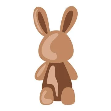Chocolate bunny. Flat vector image of chocolate food with a glossy surface an Illustrazione stock