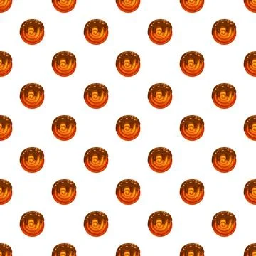 Chocolate buns pattern creating a sweet dessert background イラスト素材