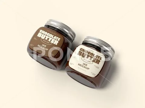 Chocolate Butter Jar Mockup Modèle PSD