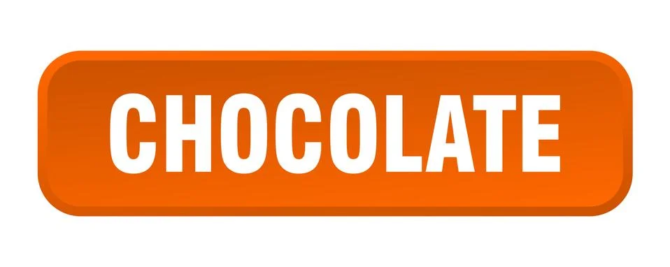 Chocolate button. chocolate square 3d push button Illustrazione stock
