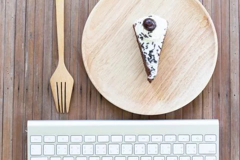 Chocolate Cake And computer equipment Stock Photos