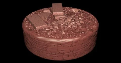 Chocolate: cake, bars, sprinkles. 3d render Stock Illustration