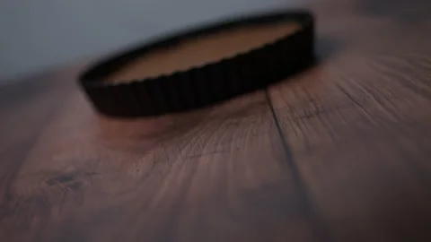 A Chocolate cake base flat layer made from fine powder from biscuits/cookies Stock Footage 138090548