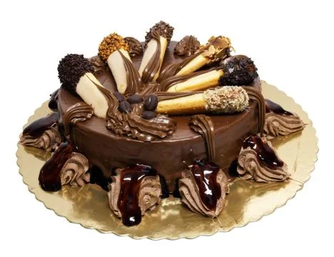 Chocolate cake with biscuits Foto stock