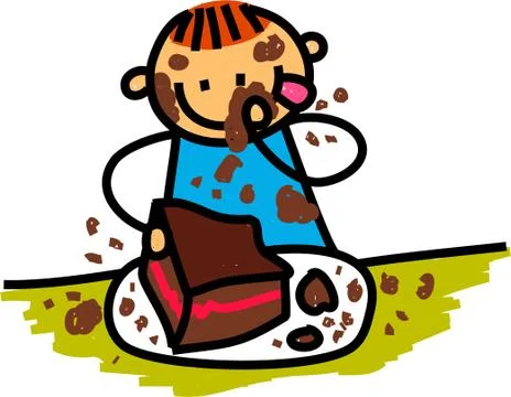 Chocolate Cake Boy Stock-Illustration