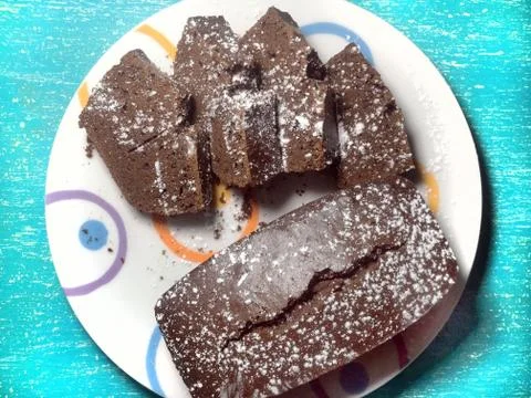Chocolate cake at breakfast Stock Photos