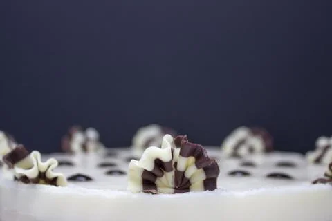Chocolate cake. Cake of several varieties of chocolate: black, milk and white Stock Photos