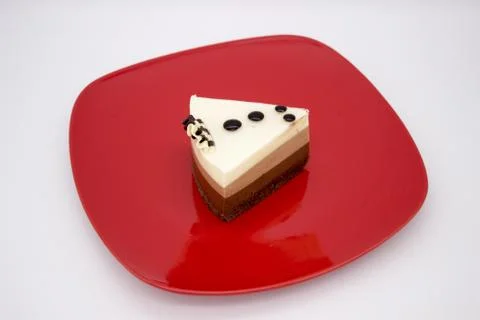Chocolate cake. Cake of several varieties of chocolate: black, milk and white Stock Photos