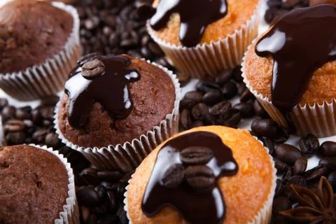 Chocolate cake with coffee beans Stock-Fotos