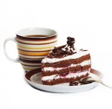 Chocolate cake with coffee Stock Photos