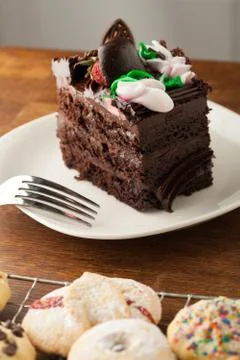 Chocolate Cake with Cookies Stock Photos