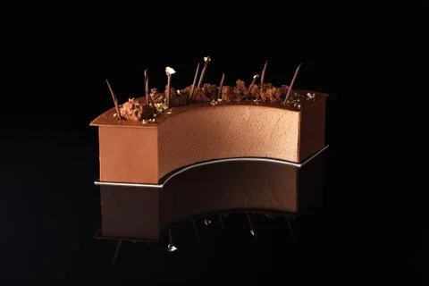 Chocolate cake on dark background Stock Photos