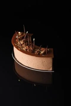 Chocolate cake on dark background Stock Photos