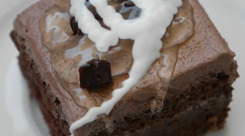 Chocolate cake with decoration, closeup Stock Footage 54339381
