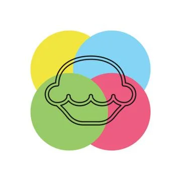 Chocolate cake dessert icon - vector sweet food Stock Illustration