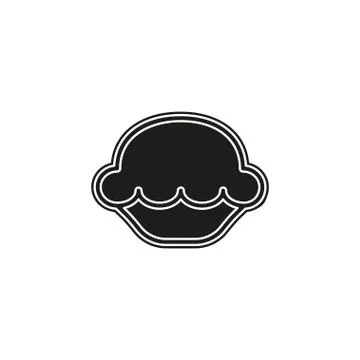 Chocolate cake dessert icon - vector sweet food - birthday cake Stock Illustration