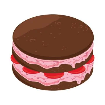 Chocolate cake dessert Illustrazione stock