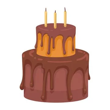 Chocolate cake dessert Illustrazione stock