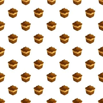 Chocolate cake dessert seamless pattern repeating background Stock Illustration