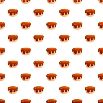 Chocolate cake dessert seamless pattern design background Stock Illustration