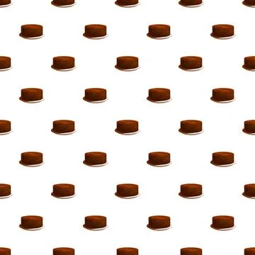 Chocolate cake dessert seamless repeating tiled pattern Stock Illustration