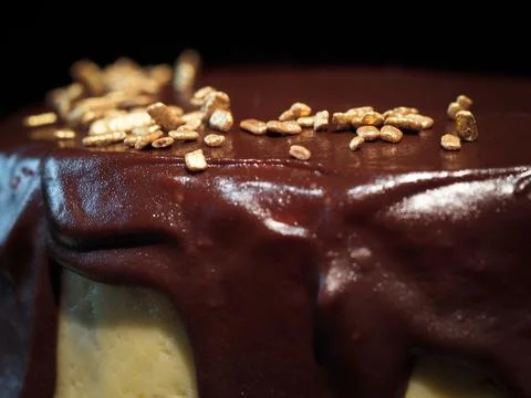 Chocolate cake detail Stock Photos