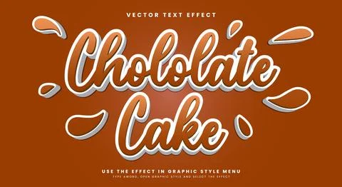 Chocolate cake Editable Text effect Template Stock Illustration