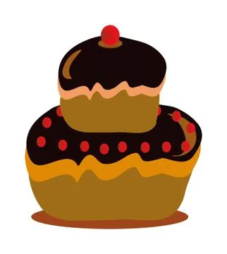 Chocolate cake Stock Illustration