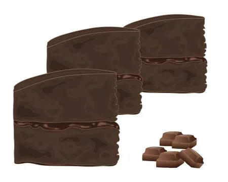 Chocolate cake Stock Illustration