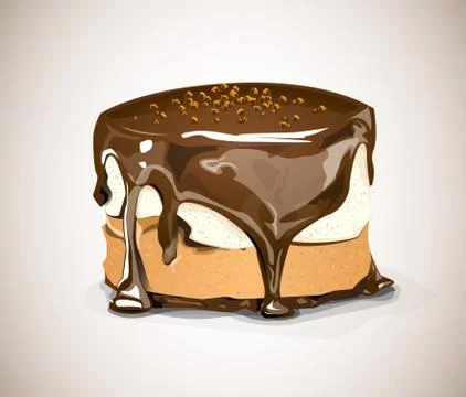 Chocolate cake Stock Illustration