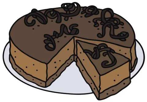 Chocolate cake Stock Illustration