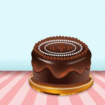 Chocolate cake Stock Illustration